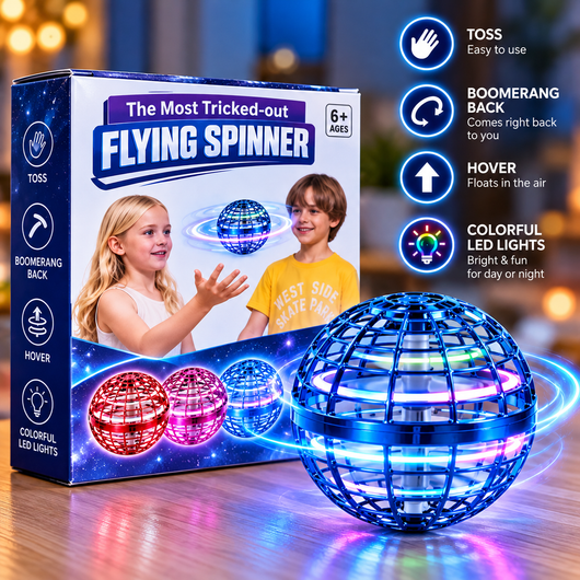 Cosmic Fly Ball™ – LED Flying Orb Toy | Boomerang Spinner & Interactive Gift for Kids and Teens